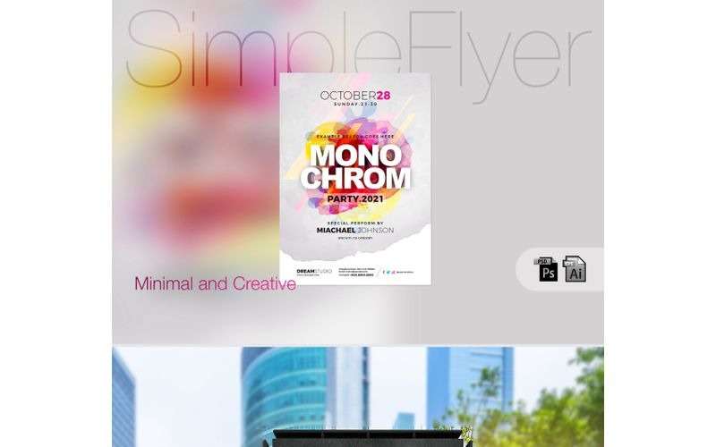 Download Фирменный стиль "Creative Simple Party Poster / Flyer - Corporate Identity Template" / Creative Simple Party Poster / Flyer - Corporate Identity Template - Фирменный стиль на тему графика design template minimal event poster flyer party water-color watercolour wash water colourundefined