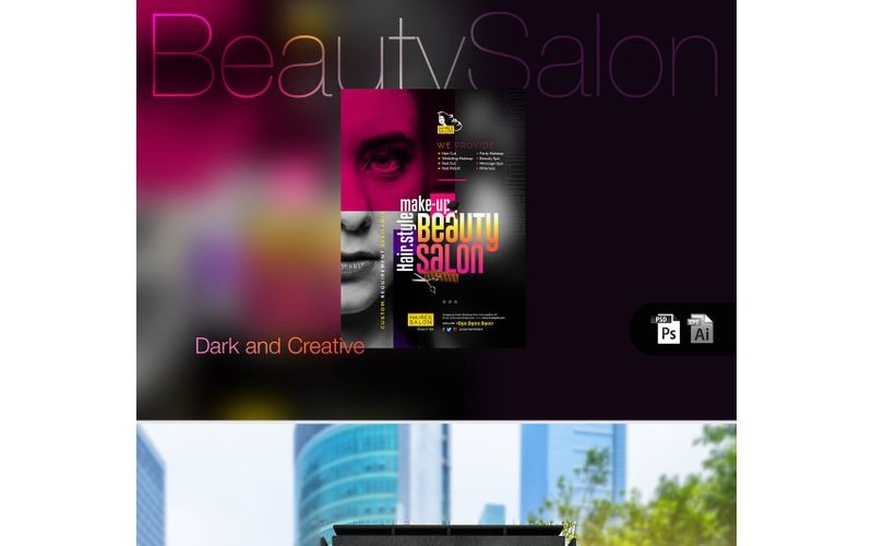 Dark Beauty Salon Flyer - Corporate Identity Template