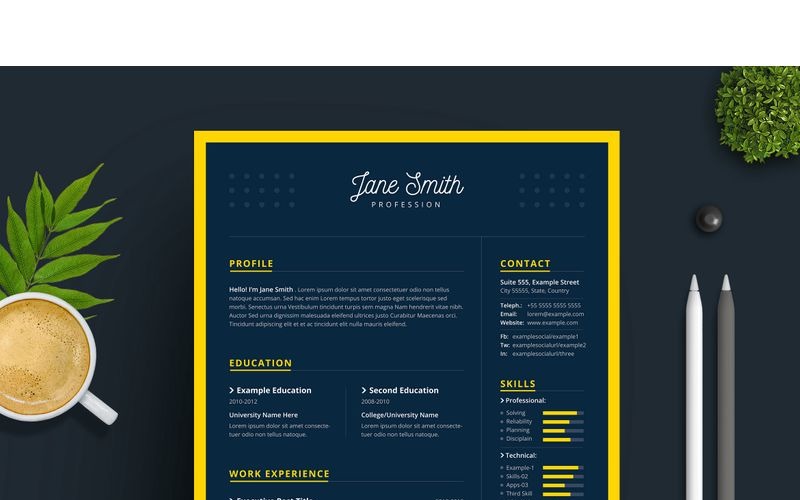 Download Резюме "Dark Resume Template" / Dark Resume Template - Резюме на тему графика 