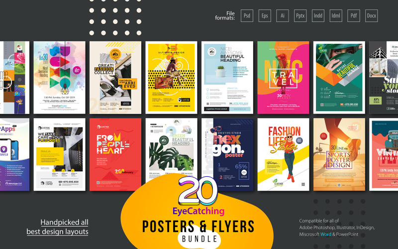 Download Фирменный стиль "Eye Catching Flyer Bundle - Corporate Identity Template" / Eye Catching Flyer Bundle - Corporate Identity Template - Фирменный стиль на тему графика event poster,event flyer,corporate flyer,design event,design agency,creative poster,colorful flyer