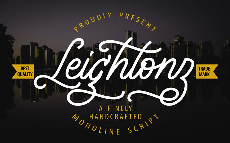 Leightonz | Une police de script Monoline finement fabriquée à la main