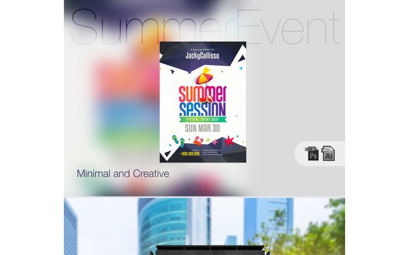Download Фирменный стиль "Summer Event & Party Poster - Corporate Identity Template" / Summer Event & Party Poster - Corporate Identity Template - Фирменный стиль на тему графика summer party poster summer event holiday creative winter sessional clean colourful