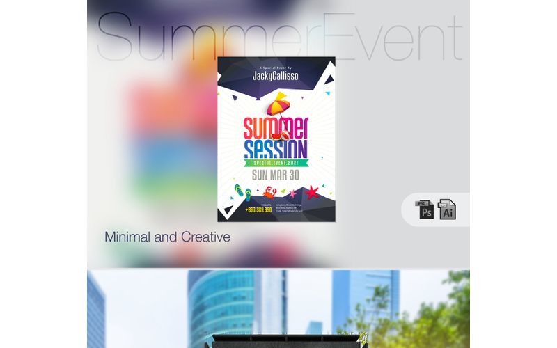 Affiche de l'événement et de la fête d'été - Modèle d'identité d'entreprise