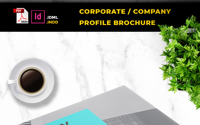 Broszura przedstawiająca profil firmy A4 Lanscape - Corporate Identity Template