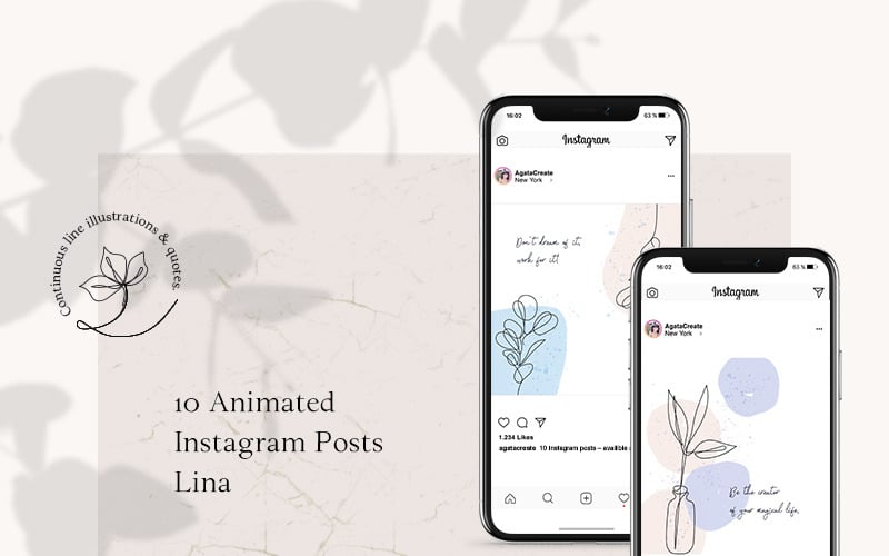 ANIMIERTE Instagram-Beiträge - Lina Social Media-Vorlage