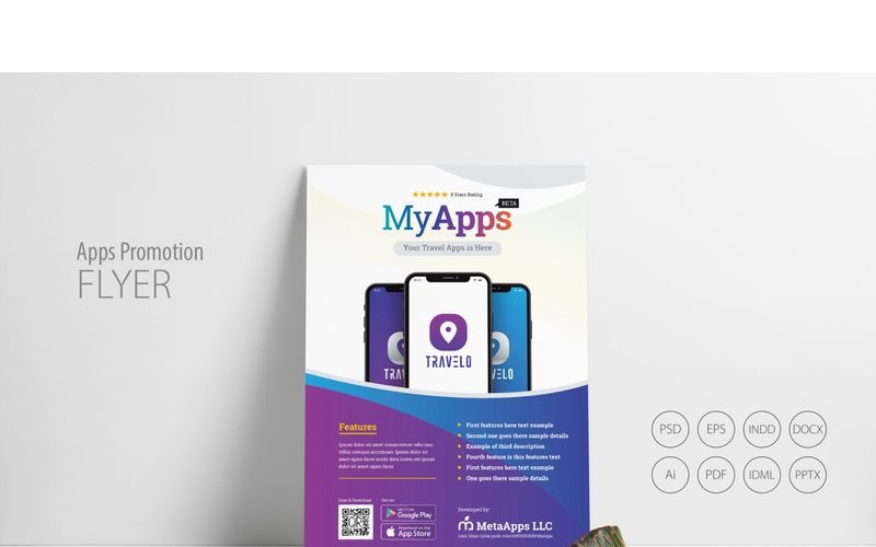 Download Фирменный стиль "Apps Promotion Flyer - Corporate Identity Template" / Apps Promotion Flyer - Corporate Identity Template - Фирменный стиль на тему графика 