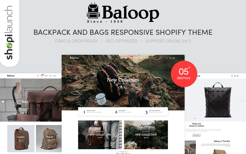 Baloop - отзывчивая тема Shopify для рюкзаков и сумок