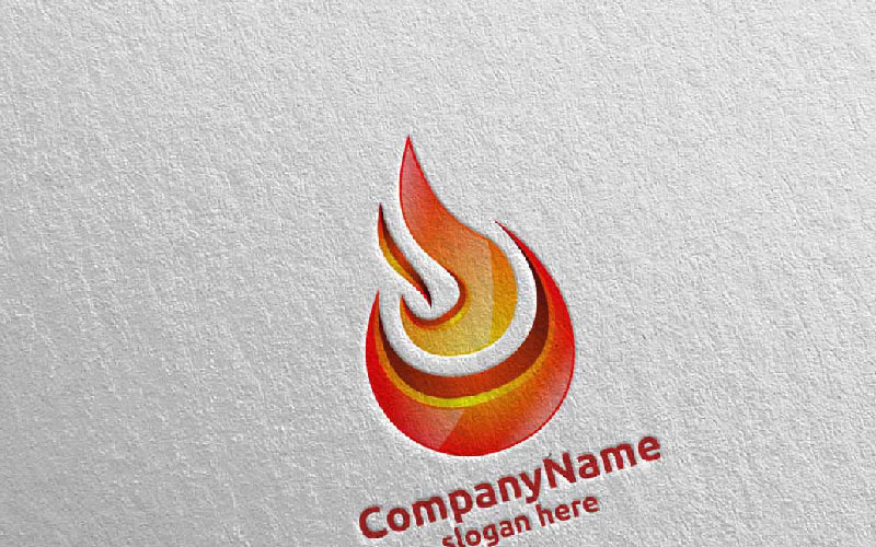 3D Fire Flame Element  Design 1 Logo Template