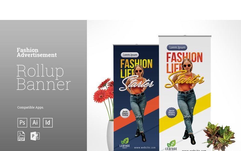Download Фирменный стиль "Fashion Rollup Banner - Corporate Identity Template" / Fashion Rollup Banner - Corporate Identity Template - Фирменный стиль на тему графика fashion rollup sale cloth fashion banner advertisement women