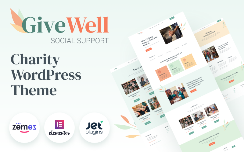 GiveWell - Thème WordPress pour sites web de dons, destinés aux organismes caritatifs et à but non lucratif