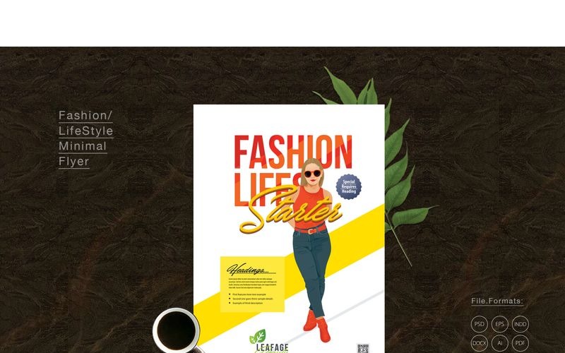 Download Фирменный стиль "LifeStyle Minimal Fashion Flyer - Corporate Identity Template" / LifeStyle Minimal Fashion Flyer - Corporate Identity Template - Фирменный стиль на тему графика design template life style poster fashion creative girl women promotion promote yellow minimal flyer
