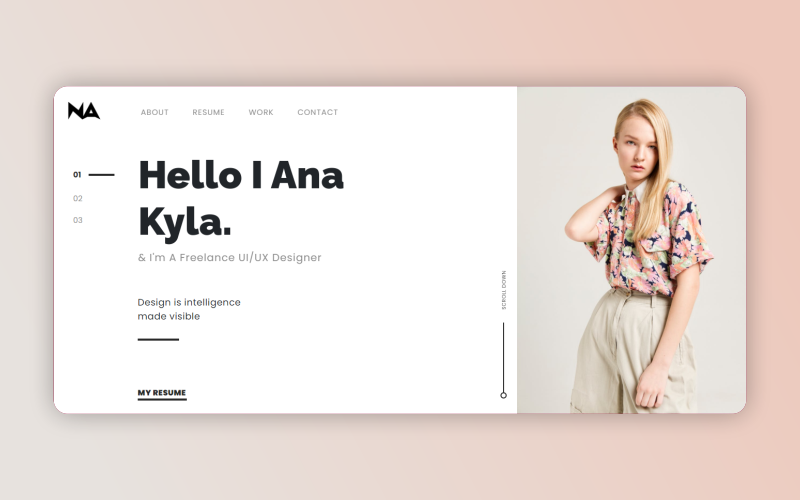 Na - Onepage Html Landing Page-Vorlage für persönliches Portfolio