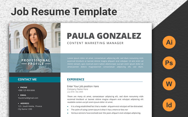 Download Резюме "Professional, Minimal & Modern Resume Template" / Professional, Minimal & Modern Resume Template - Резюме на тему графика cv rsume template fully layered a4 paper size modern minimal letter profational creative eaditable word indesign cvdesign docx jobecv elegent