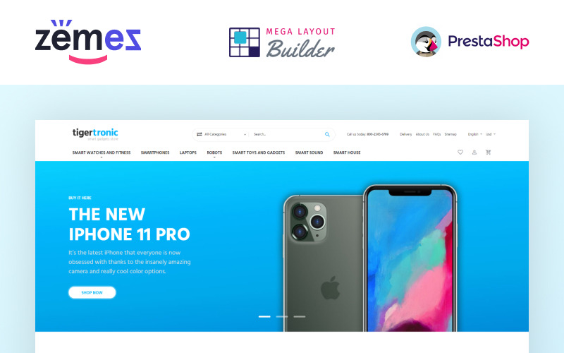 умные гаджеты электронная коммерция шаблон prestashop тема