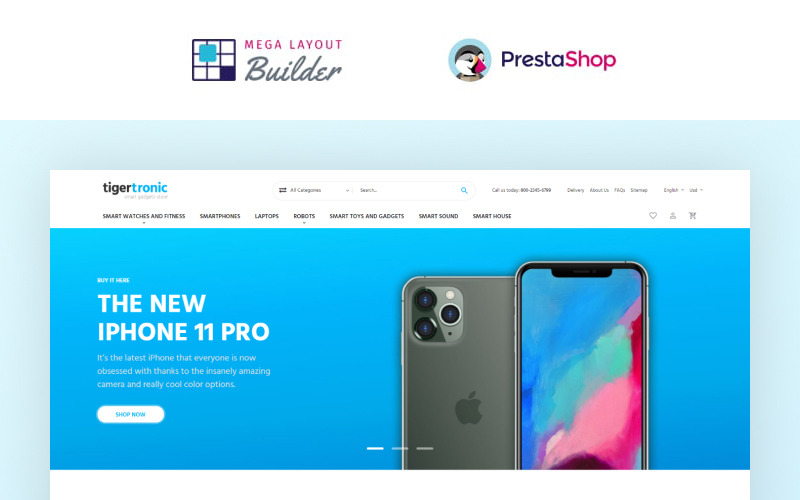 TigerTronic - Smart Gadgets szablon eCommerce Motyw PrestaShop