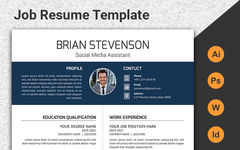 Download Резюме "Professional Job CV Resume Template" / Professional Job CV Resume Template - Резюме на тему графика cv rsume template fully layered a4 paper size modern minimal letter profational creative eaditable word indesign cvdesign docx jobecv elegent