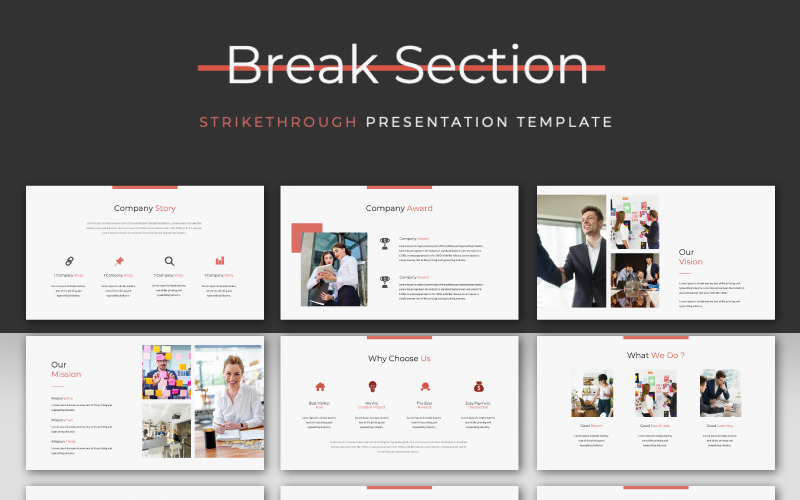 STRIKETHROUGH - Präsentation - Keynote-Vorlage