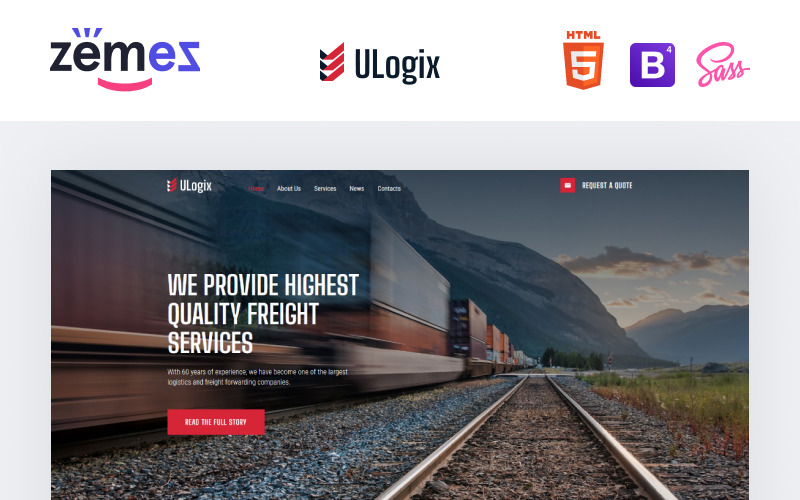 ULogix - Logisztikai üzleti honlap sablon