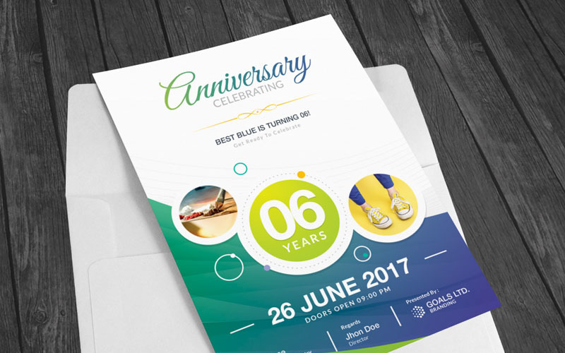 Download Фирменный стиль "Blue Color Anniversary Invitation - Corporate Identity Template" / Blue Color Anniversary Invitation - Corporate Identity Template - Фирменный стиль на тему графика anniversary event liflet internet invitation id kit blue hi-quality official symple professional modern art standard creative graphics colorful studio