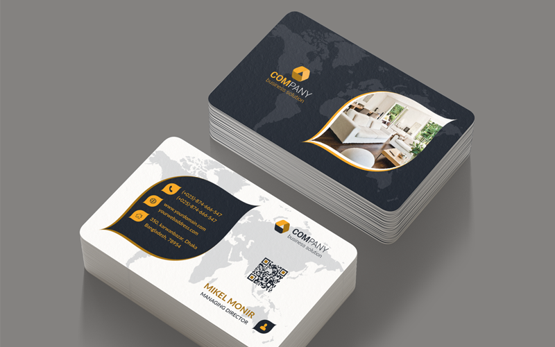 Download Фирменный стиль "Business Card - Corporate Identity Template" / Business Card - Corporate Identity Template - Фирменный стиль на тему графика black blue business card design clean style corporate creative cyan elegant green line minimalist modern template orange personal photoshop print