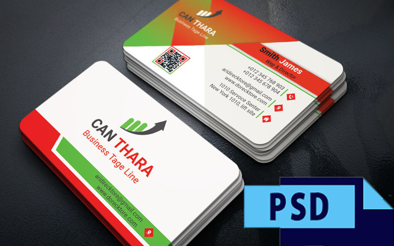 Download Фирменный стиль "Creative Business Card - Corporate Identity Template" / Creative Business Card - Corporate Identity Template - Фирменный стиль на тему графика black blue business card call clean corporate creative design green horizontal individual modern name orange personal professional psd qr code