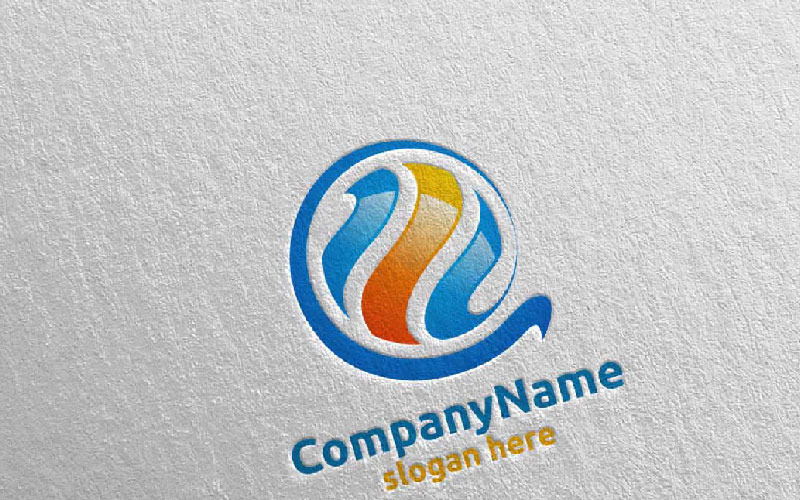 Global Modern Technology Design 9 Modello di Logo