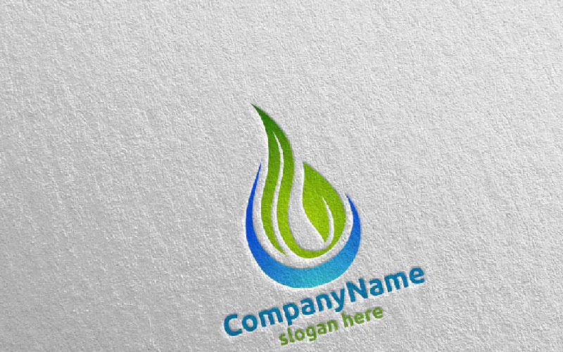 Waterdruppel en schoonmaak Logo ontwerpsjabloon