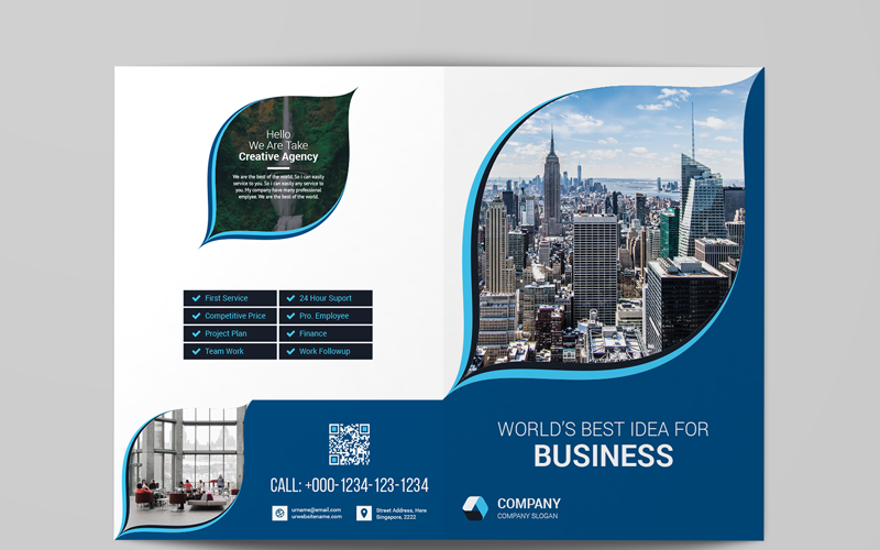 Brochure en deux volets - Modèle d'identité d'entreprise