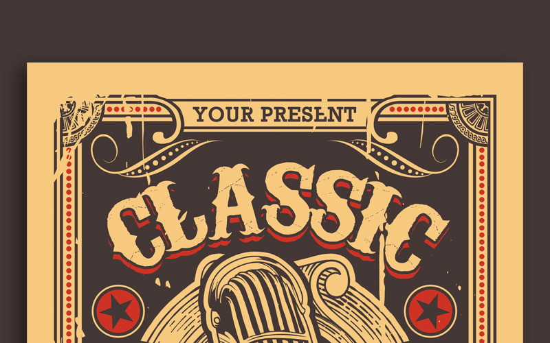 Download Фирменный стиль "Classic Music Show - Corporate Identity Template" / Classic Music Show - Corporate Identity Template - Фирменный стиль на тему графика 50&amp;#039;s 60&amp;#039;s advertising classic concert flyer cool diner disco dvd festival fun grunge invitation music old oldies party post radio