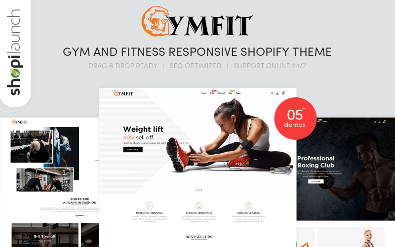 GymFit - Tema Shopify Responsivo para Ginásio e Fitness