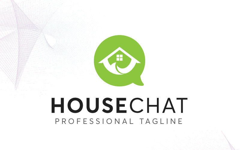 Download Шаблон логотипа "HouseChat Logo Template" / HouseChat Logo Template - Шаблон логотипа на тему графика blue building buildings business chat chatting city colorful company corporate creative crystal diamond facet home house houses media messenger multicolor
