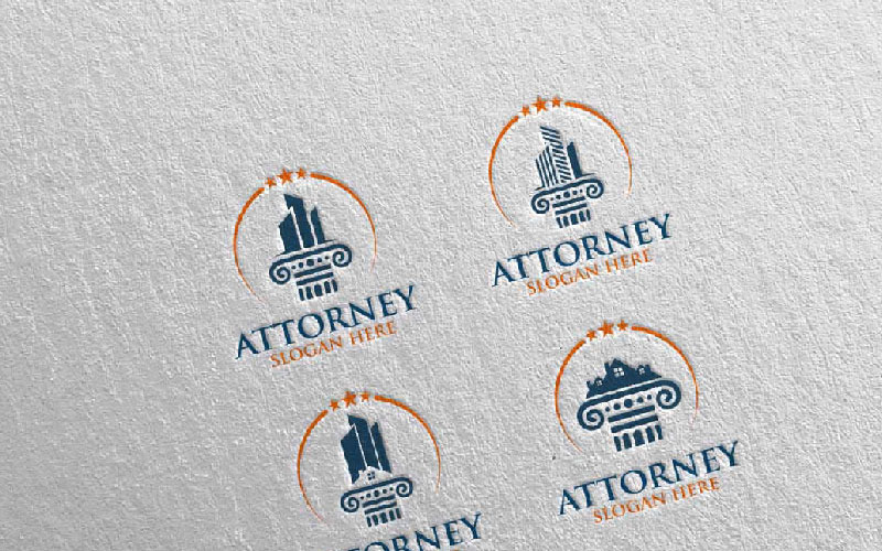 Wet en advocaat ontwerpsjabloon 4 Logo
