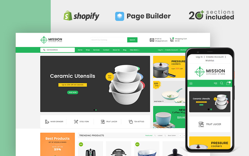 миссия кухонный магазин shopify тема