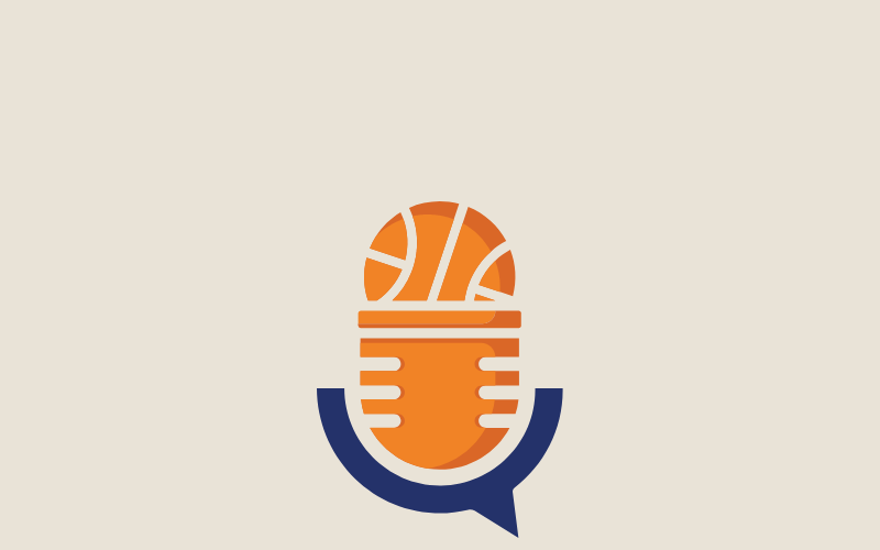 Modelo de logotipo de podcast de esportes