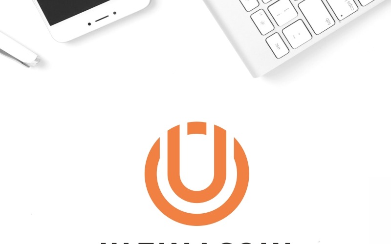 Ultimacoin U dopis Logo šablona