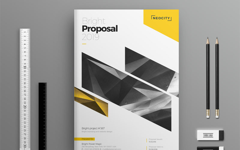 Download Фирменный стиль "Yellow Color Business Proposal - Corporate Identity Template" / Yellow Color Business Proposal - Corporate Identity Template - Фирменный стиль на тему графика proposal annual report book proposal brochure business clean company profile corporate creative a5 conference a4 indesign infographics informational letter marketing
