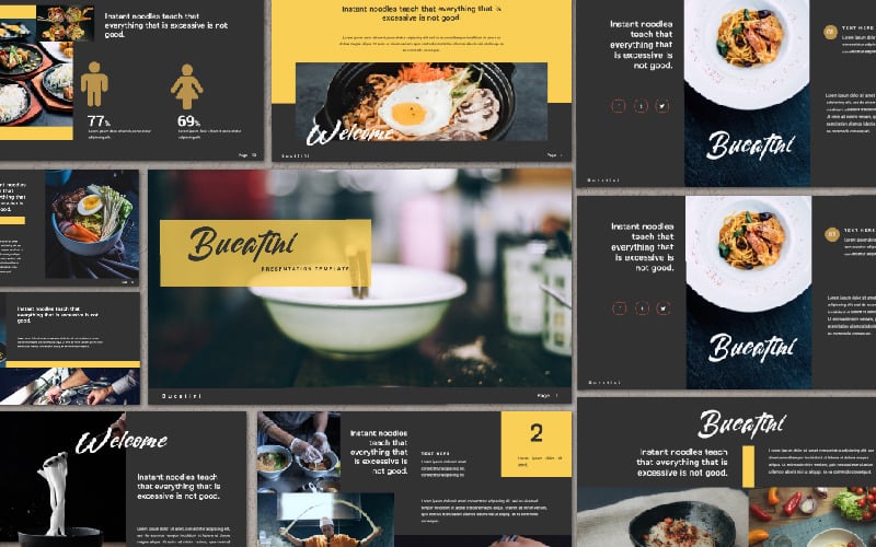 Bucatini Presentation PowerPoint template - TemplateMonster