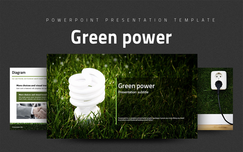 Green Power PowerPoint šablony