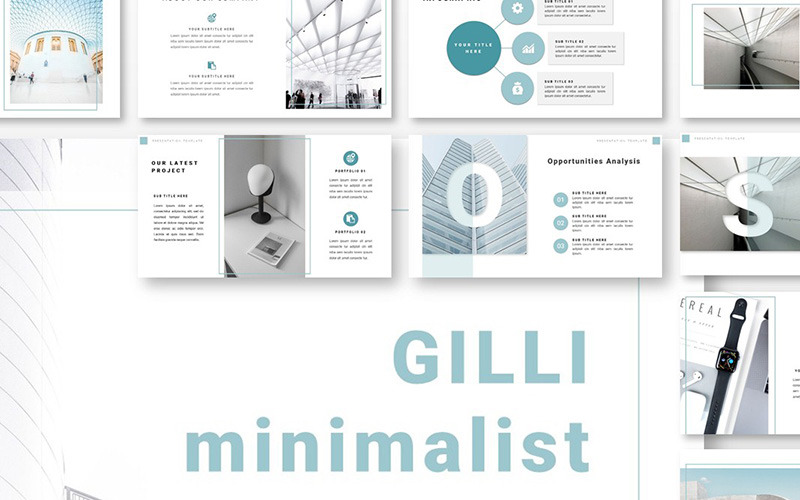 Modelo de PowerPoint minimalista Gilli