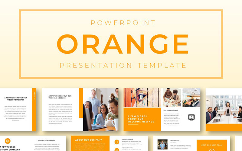 Orangefarbene PowerPoint-Vorlage #99363 - TemplateMonster