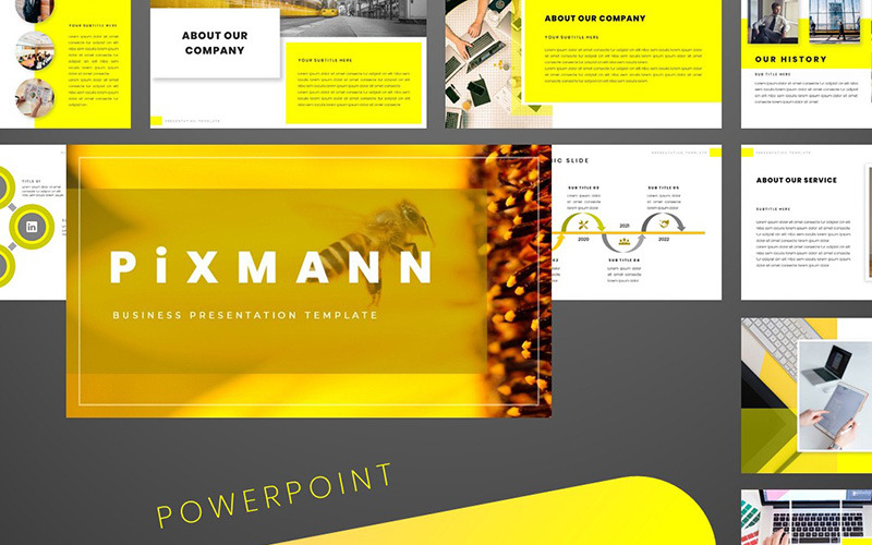 Plantilla PowerPoint de Pixman