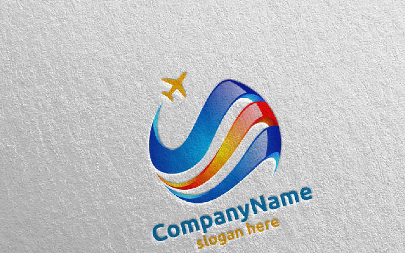 Reizen en toerisme voor hotel en vakantie illustratie 8 Logo sjabloon