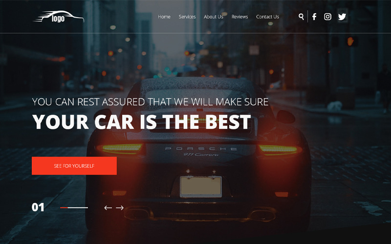 Download PSD шаблон "Car service PSD Template" / Car service PSD Template - PSD шаблон на тему веб-дизайн car auto service