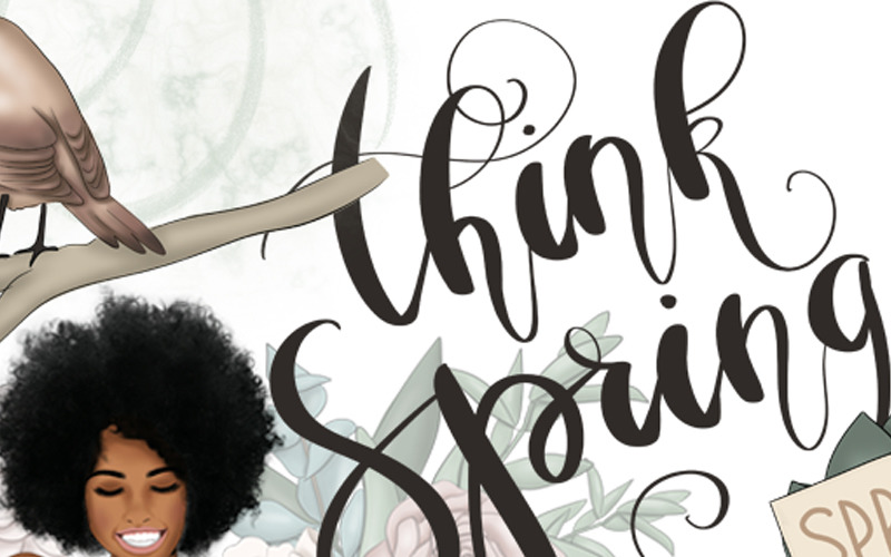 Denken Sie Frühling Clipart & Muster - Illustration