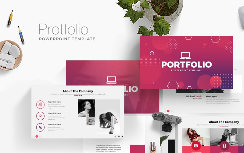 Portfolio Creatieve presentatie PowerPoint-sjabloon