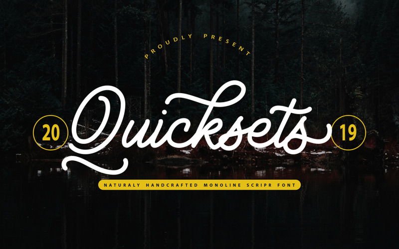 QuickSets | Handgemaakte Monoline cursief lettertype