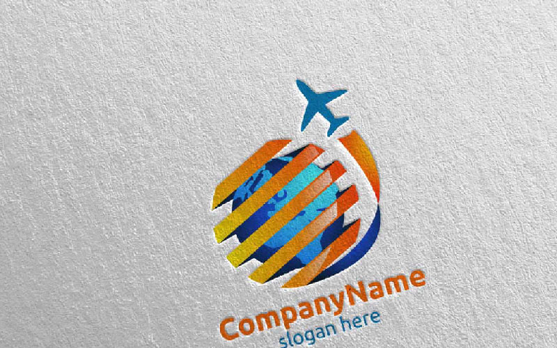 Reisen und Tourismus für Hotel und Urlaub Illustration 3 Logo Vorlage
