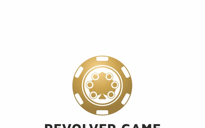 Шаблон логотипа игры казино револьвер