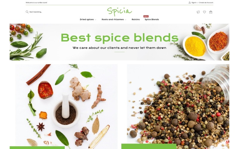 Spicia - шаблон интернет-магазина специй Magento Theme