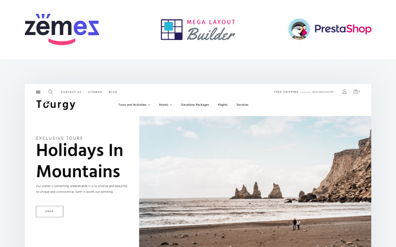 Tourgy - Travel Agency eCommerce Template PrestaShop Theme